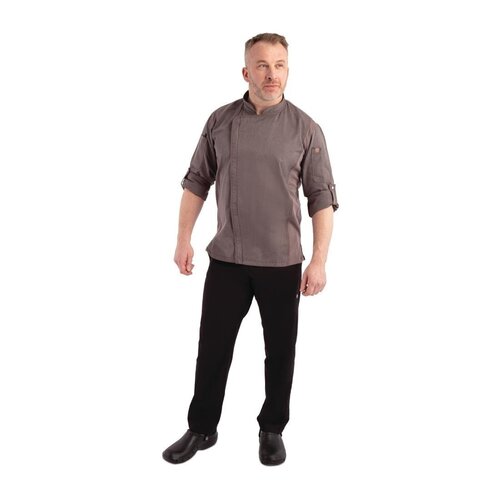 Chef Works Urban Veste Chef Légère | Hartford Chef Works Urban | Unisexe | à Fermeture | Manches Longues | Gris | Disponible en 5 Tailles