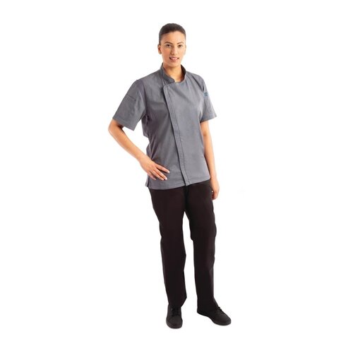 Chef Works Urban Veste Chef Légère | Hartford Chef Works Urban | Unisexe | à Fermeture | Manches Courtes | Bleu Encre | Disponible en 5 Tailles