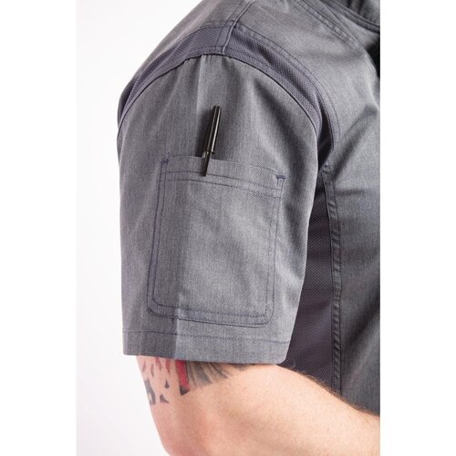 Chef Works Urban Veste Chef Légère | Hartford Chef Works Urban | Unisexe | à Fermeture | Manches Courtes | Bleu Encre | Disponible en 5 Tailles