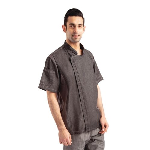 Chef Works Urban Veste Chef Denim | Chef Works Urban Delancey | Unisexe | à Fermeture | Manches Courtes | Gris | Disponible en 4 Tailles Chef Works Urban Veste Chef Denim | Chef Works Urban Delancey | Unisexe | à Fermeture | Manches Courtes | Gris | Disponible en 4 Tailles