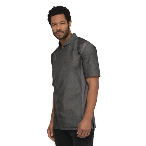 Chef Works Urban Veste Chef Denim | Chef Works Urban Delancey | Unisexe | à Fermeture | Manches Courtes | Gris | Disponible en 4 Tailles