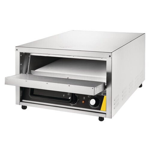 Buffalo Four à Pizza avec Pierre | Inox | Convient pour Pizza Maximum 450mm | 2kW | 585x700x(H)365mm