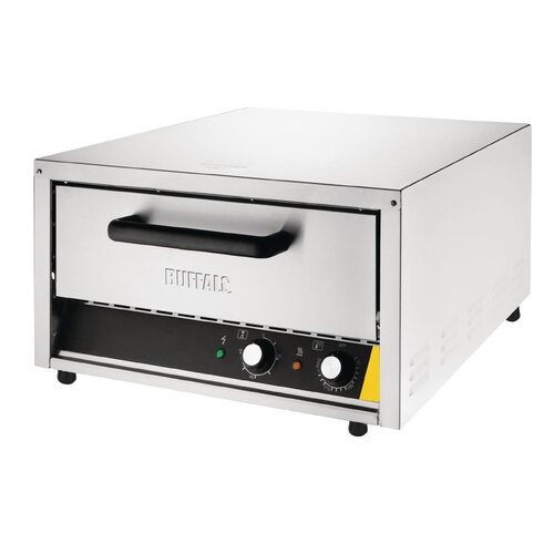 Buffalo Four à Pizza avec Pierre | Inox | Convient pour Pizza Maximum 450mm | 2kW | 585x700x(H)365mm
