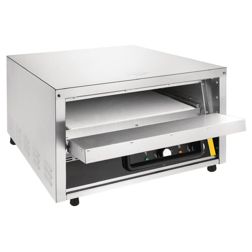Buffalo Four à Pizza avec Pierre | Inox | Convient pour Pizza Maximum 450mm | 2kW | 585x700x(H)365mm