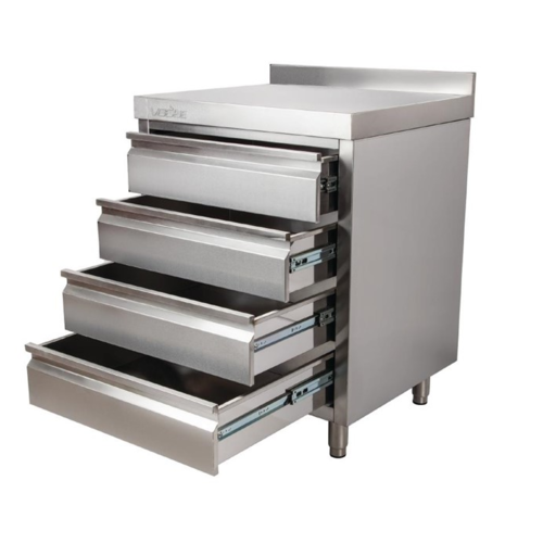 Vogue Meuble 4 Tiroirs | Vogue | Inox | Dosseret 60mm | 700x600x(H)900mm