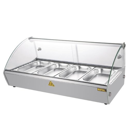Buffalo Vitrine Chauffante | à Poser | 500W | Convient pour 4x GN 1/3 | 773x420x(H)336mm Buffalo Vitrine Chauffante | à Poser | 500W | Convient pour 4x GN 1/3 | 773x420x(H)336mm