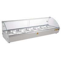 Vitrine Chauffante | à Poser | 800W | Convient pour 6x GN 1/3 | 1127x420x(H)336mm