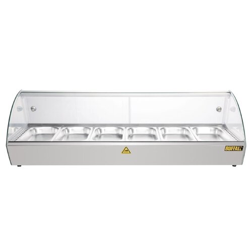 Buffalo Vitrine Chauffante | à Poser | 800W | Convient pour 6x GN 1/3 | 1127x420x(H)336mm