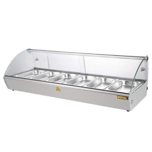 Buffalo Vitrine Chauffante | à Poser | 800W | Convient pour 6x GN 1/3 | 1127x420x(H)336mm