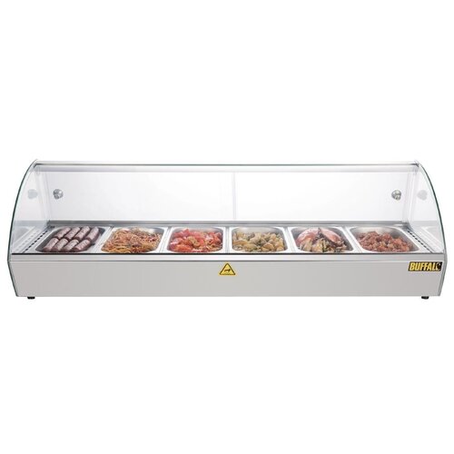 Buffalo Vitrine Chauffante | à Poser | 800W | Convient pour 6x GN 1/3 | 1127x420x(H)336mm