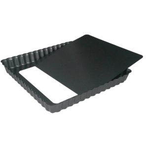 De Buyer Moule à Tarte | Antiadhésif | Carré | Fond Amovible | Disponible en 2 Tailles