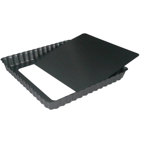 De Buyer Moule à Tarte | Antiadhésif | Carré | Fond Amovible | Disponible en 2 Tailles