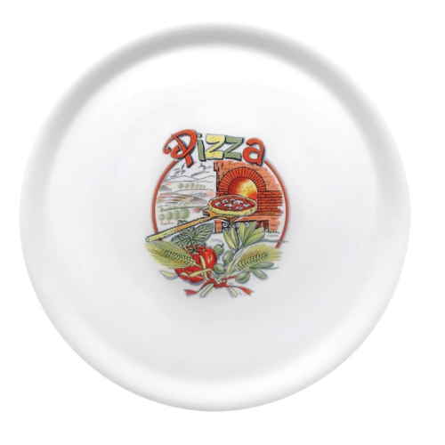 Saturnia Assiettes à Pizza | Porcelaine | avec Dessin | 310mm | Disponible en 4 Dessins