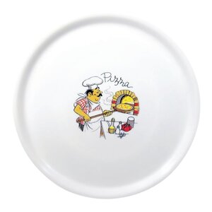 Saturnia Assiettes à Pizza | Porcelaine | Décor Chef | 330mm