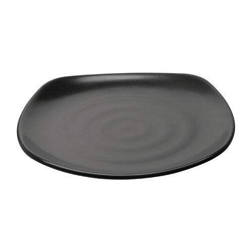 Kristallon Assiette Plate Noire | Fusion Kristallon | Melamine | Lot de 6 Pièces | Ø250mm