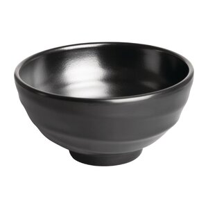 Kristallon Bol à Soupe Noir | Fusion Kristallon | Melamine | Lot de 6 Pièces | Ø114mm
