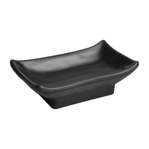 Kristallon Bol à Sauce Noir | Fusion Kristallon | Melamine | Lot de 12 Pièces | 100x65x(H)32mm