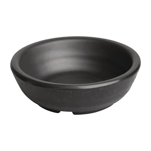 Kristallon Bol à Sauce Noir | Fusion Kristallon | Melamine | Lot de 12 Pièces | Ø68x(H)22mm