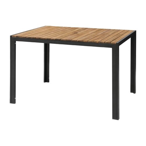 Bolero Table Rectangulaire | Acier et Acacia | 1200x800x(H)740mm