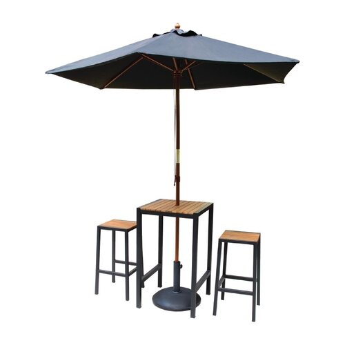 Bolero Mange-Debout Carré | Acier et Acacia | 600x600x(H)1000mm