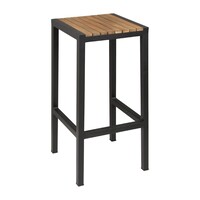 Tabourets de Bar | Acier et Acacia | 350x350x(H)750mm | Lot de 2 Pièces