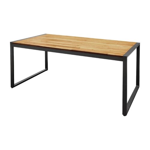 Bolero Table Industrielle Rectangulaire | Acier et Acacia | 1800x900x(H)740mm