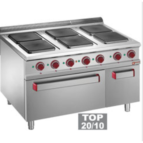 Diamond Fourneau Èlectrique | 6 Plaques sur Four Électrique | GN 2/1 |  Armoire Neutre Fermée | 1200x900x(h)850/920mm