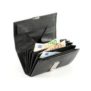 Pavelinni Portefeuille pour Restauration | Cuir | 4 Compartiments | avec Ceinture en Nylon | 180x35x95mm