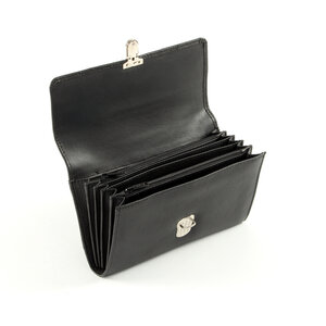 Pavelinni Portefeuille pour Restauration | Cuir | 5 Compartiments + Porte-Monnaie | avec Ceinture en Nylon | 200x30x105mm