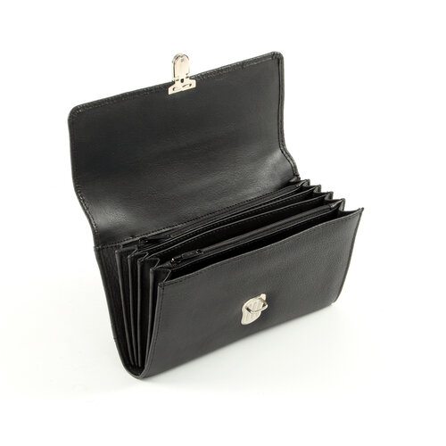 Pavelinni Portefeuille pour Restauration | Cuir | 5 Compartiments + Porte-Monnaie | avec Ceinture en Nylon | 200x30x105mm