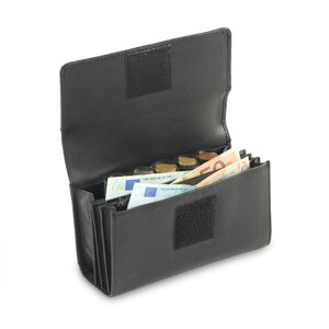 Pavelinni Portefeuille pour Restauration | Cuir | 5 Compartiments + Porte-Monnaie | avec Ceinture en Nylon | 190x120x30mm