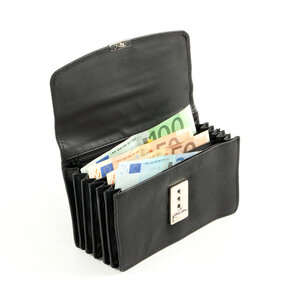 Pavelinni Portefeuille pour Restauration | Cuir | 6 Compartiments | avec Ceinture en Nylon | 175x90x35mm