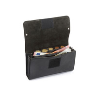 Portefeuille pour Restauration | Cuir | 4 Compartiments + Porte-Monnaie | avec Ceinture en Nylon | 190x100x20mm