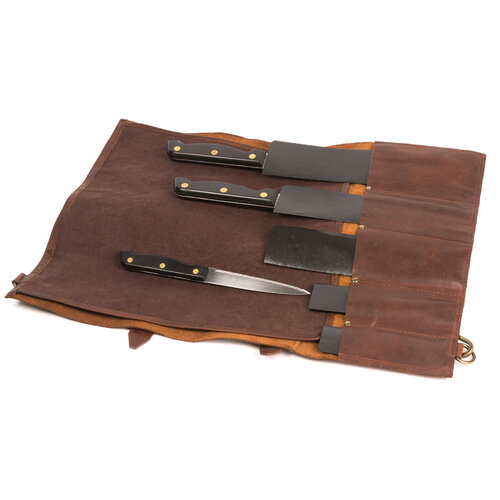 Pavelinni Porte-Couteau en Cuir | Convient pour 5 Couteaux Pavelinni Porte-Couteau en Cuir | Convient pour 5 Couteaux