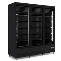 Réfrigérateur Noir | 3 Portes en Verre | 1530 Litres | Sur Roues | 1880x710x (H)1997mm