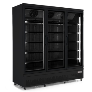 Combisteel Réfrigérateur Noir | 3 Portes en Verre | 1530 Litres | Sur Roues | 1880x710x (H)1997mm