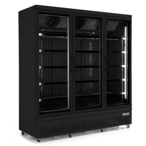 Combisteel Congélateur Noir | 3 Portes en Verre | 1530 Litres | Sur Roues | 1760x710x (H)1997mm Combisteel Congélateur Noir | 3 Portes en Verre | 1530 Litres | Sur Roues | 1760x710x (H)1997mm
