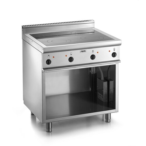 Saro Plaque de Cuisson en céramique | avec Meuble | 4 zones de cuisson (2,5 kW) 800x700x (H) 850mm
