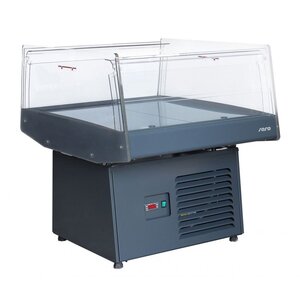 Saro Koeleiland Vitrine | Verrijdbaar | 930x1020x(H)970mm Saro Koeleiland Vitrine | Verrijdbaar | 930x1020x(H)970mm