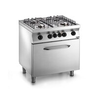 Cuisinière à gaz avec Meuble | 4 feux | 2 x 3,5 kW + 2 x 6 kW | 800x700x (H) 850mm