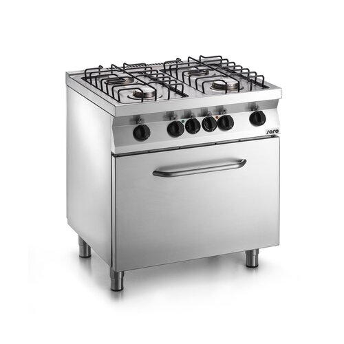 Saro Cuisinière à gaz avec Meuble | 4 feux | 2 x 3,5 kW + 2 x 6 kW | 800x700x (H) 850mm Saro Cuisinière à gaz avec Meuble | 4 feux | 2 x 3,5 kW + 2 x 6 kW | 800x700x (H) 850mm