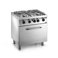 Cuisinière à gaz avec Four à gaz | 4 feux | 2 x 3,5 kW + 2 x 6 kW | 800x700x (H) 850mm