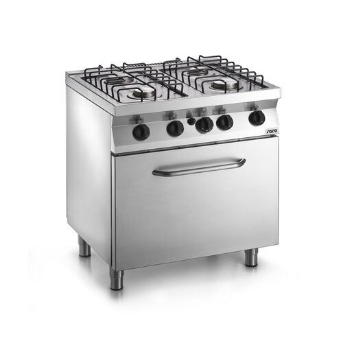 Saro Cuisinière à gaz avec Four à gaz | 4 feux | 2 x 3,5 kW + 2 x 6 kW | 800x700x (H) 850mm Saro Cuisinière à gaz avec Four à gaz | 4 feux | 2 x 3,5 kW + 2 x 6 kW | 800x700x (H) 850mm