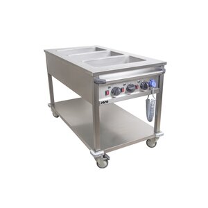 Saro Chariot Bain Marie 3 X 1/1 GN | 3kW | 1300x700x(H)850mm Saro Chariot Bain Marie 3 X 1/1 GN | 3kW | 1300x700x(H)850mm