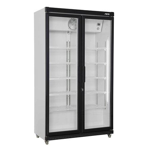 Saro Réfrigérateur à Double porte en verre | 10 étagères ajustables Éclairage LED | 850 litres | 1120x595x (H) 1973mm