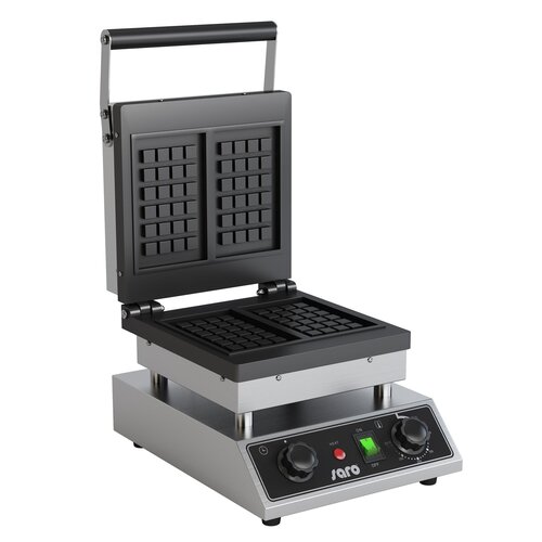Saro Gaufrier en Inox |Avec minuterie | 0,9kW | 280x360x(H)234mm