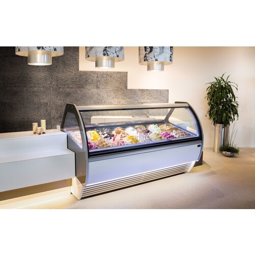 La Squadra Comptoir à Glace | Bella 20 Gelato BLANC | 1830x1150x(H)1285mm La Squadra Comptoir à Glace | Bella 20 Gelato BLANC | 1830x1150x(H)1285mm