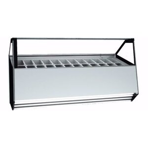 La Squadra Vitrine à Crème Glacée | Noir | 2205x1150x(H)1285mm