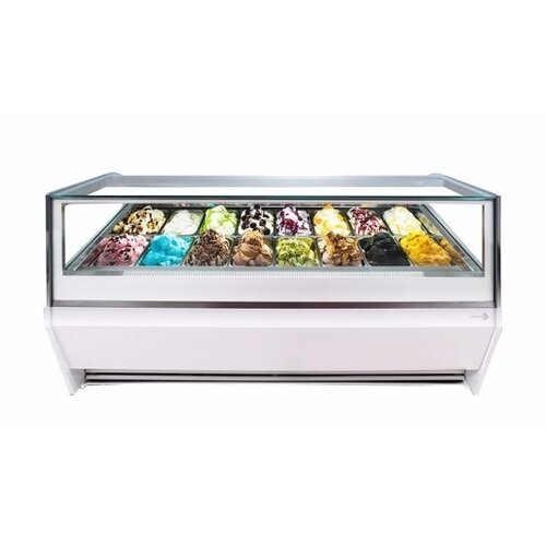 La Squadra Comptoir à Crème Glacée | Scoop La Squadra Selecta 24 Gelato | 2205x1150x(H)1155mm | Disponible en 2 couleurs