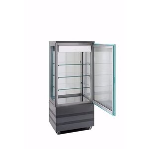 Tekna Vitrine Réfrigérée Avec Porte En Verre | Noir| Avec 4 cotés vitrés | 670x640x (H)1500mm